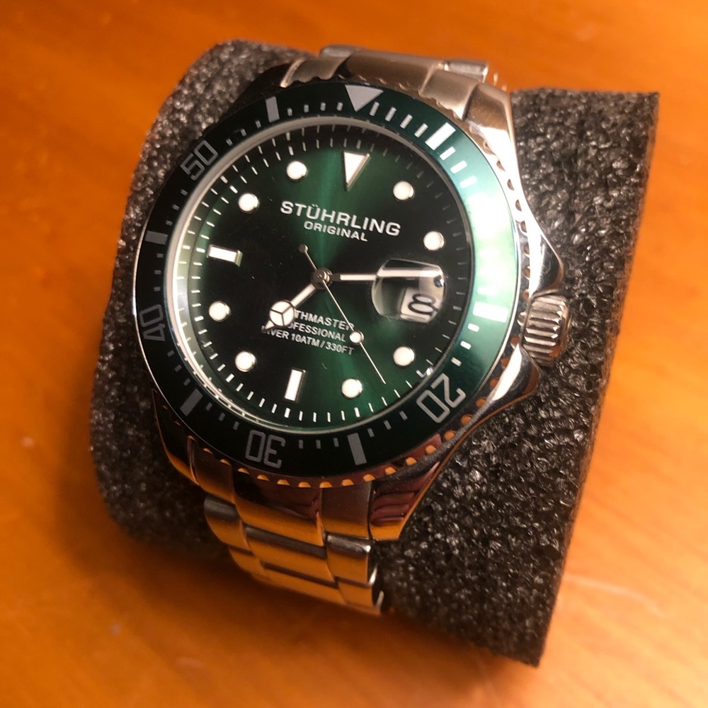 Stuhrling Regatta 792 42MM Diver - Green Dial